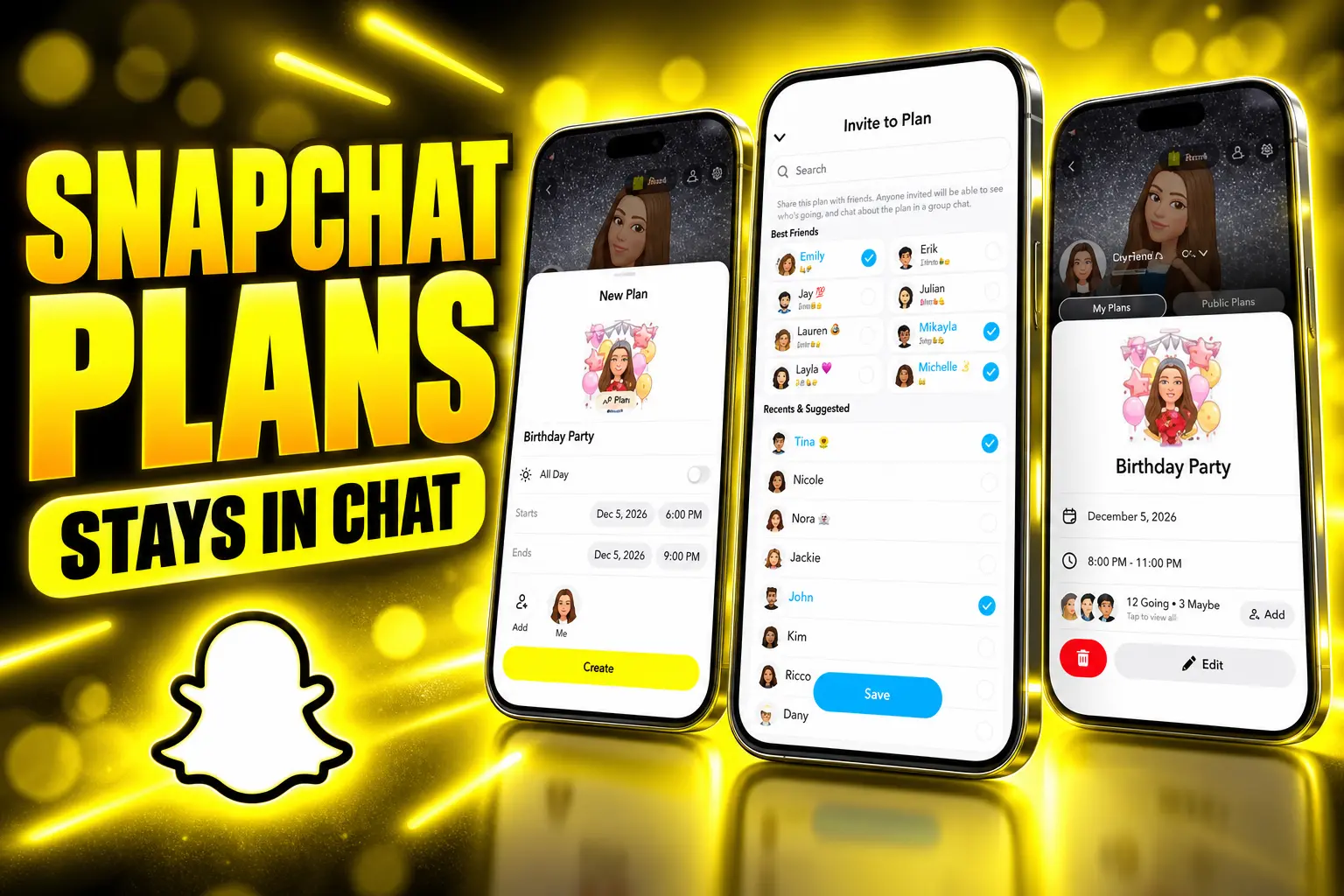 Snapchat Plans event invite in one-on-one chat