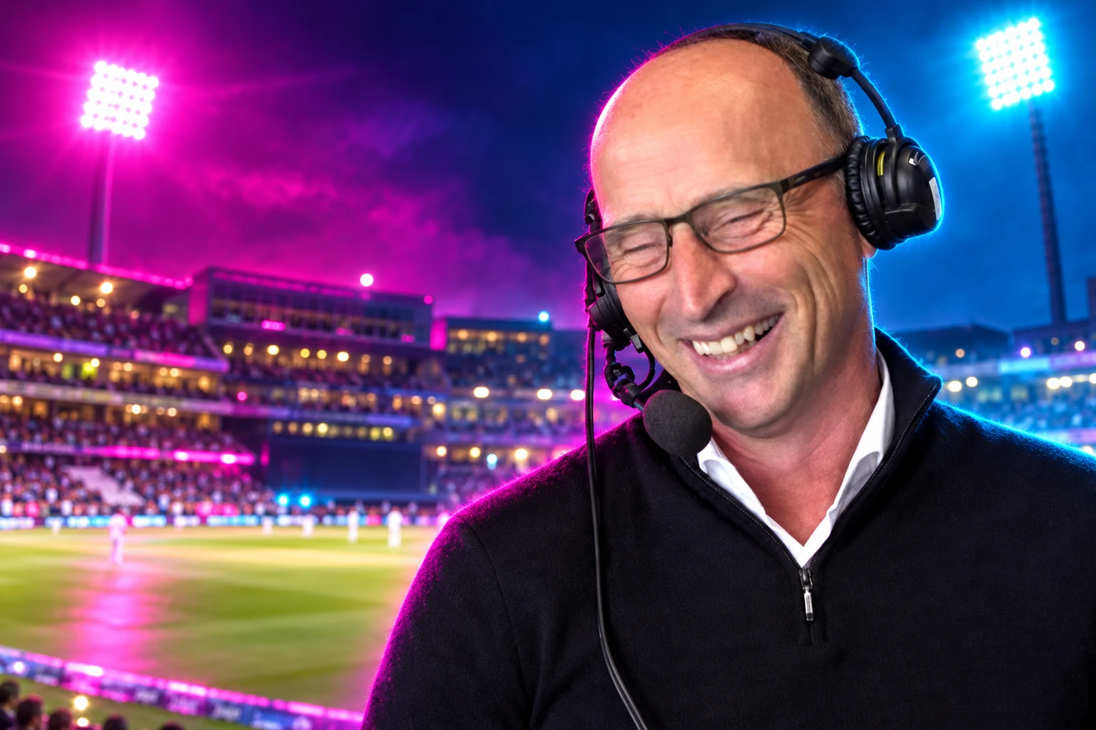 Nasser Hussain ChatGPT 80s look Edgbaston commentary