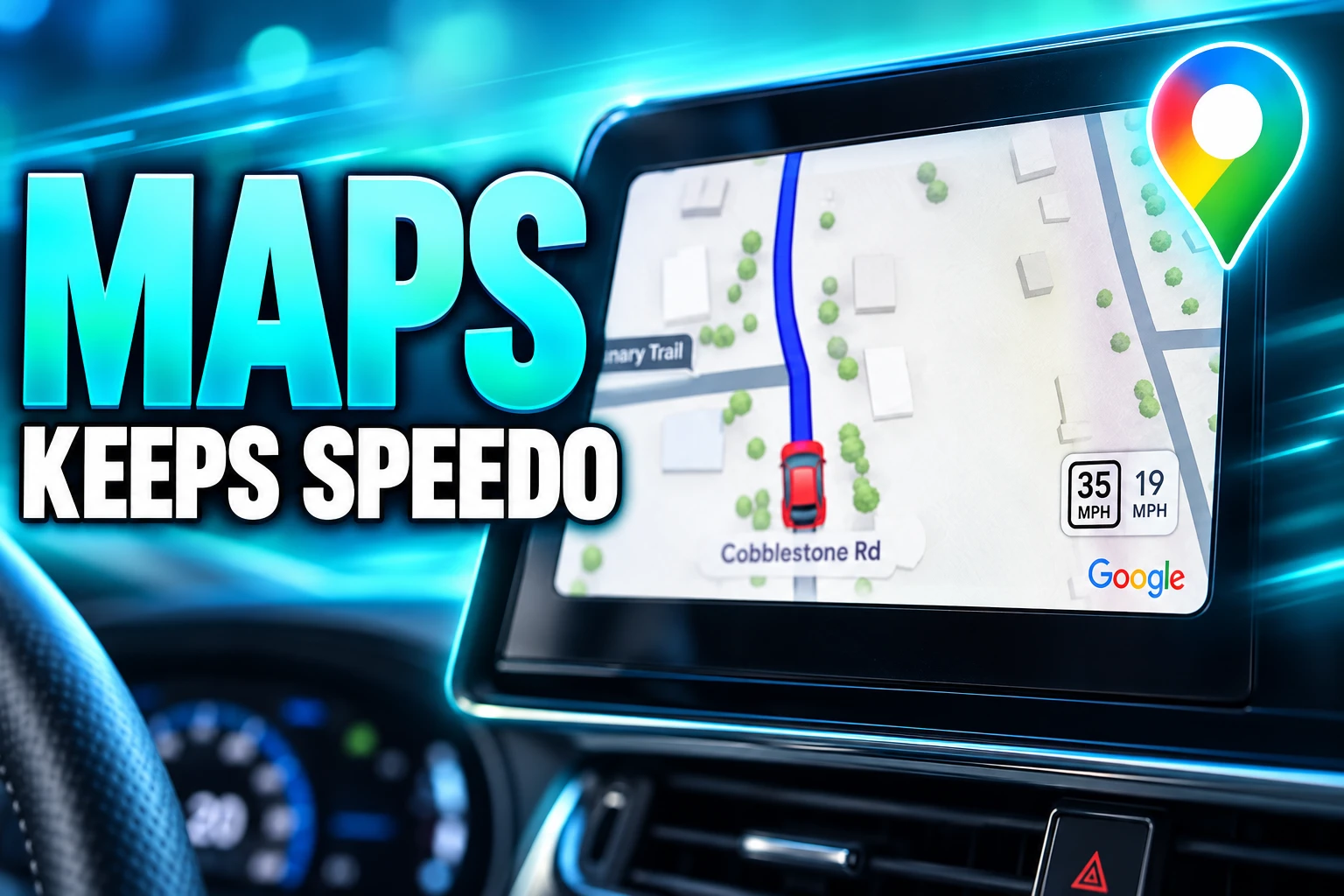 Google Maps Android Auto always-on speedometer speed limits